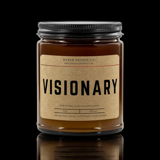 VISIONARY Candle - Minimalist Amber glass candle - Danielle and Jason Baker LLC - Danielle Baker's Boutique