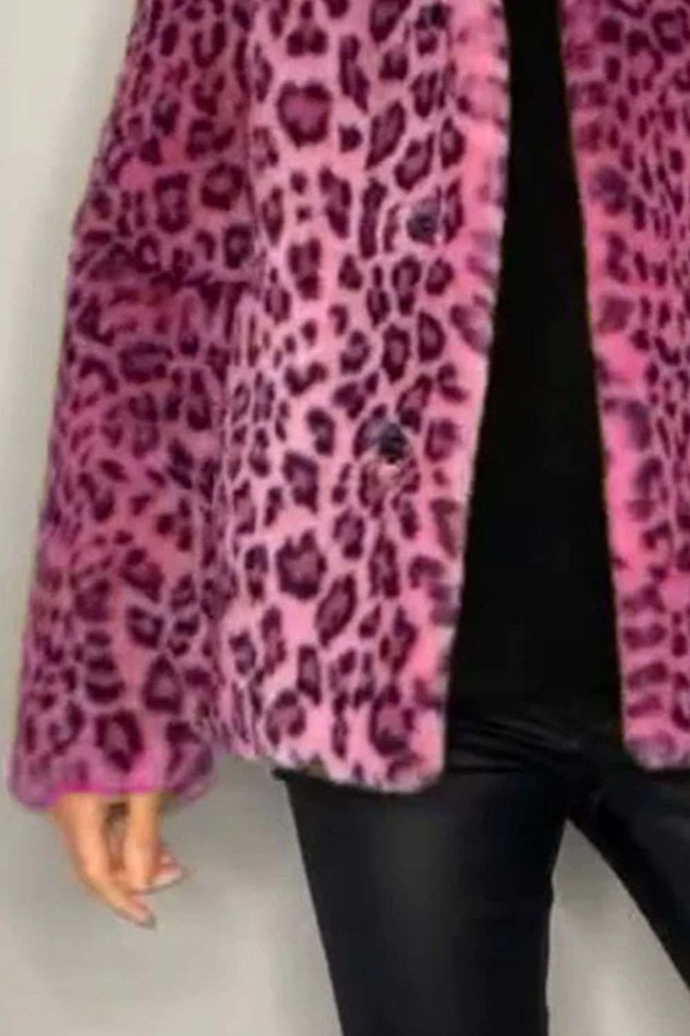 Leopard Furry Faux Fur Long Sleeve Coat - Danielle and Jason Baker LLC - Danielle Baker's Boutique