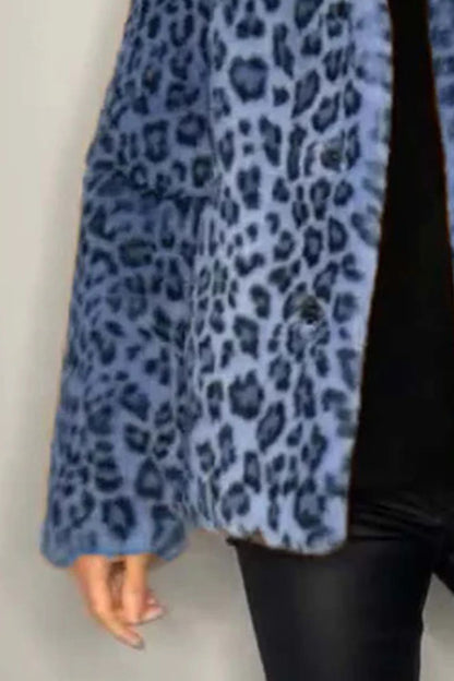 Leopard Furry Faux Fur Long Sleeve Coat - Danielle and Jason Baker LLC - Danielle Baker's Boutique