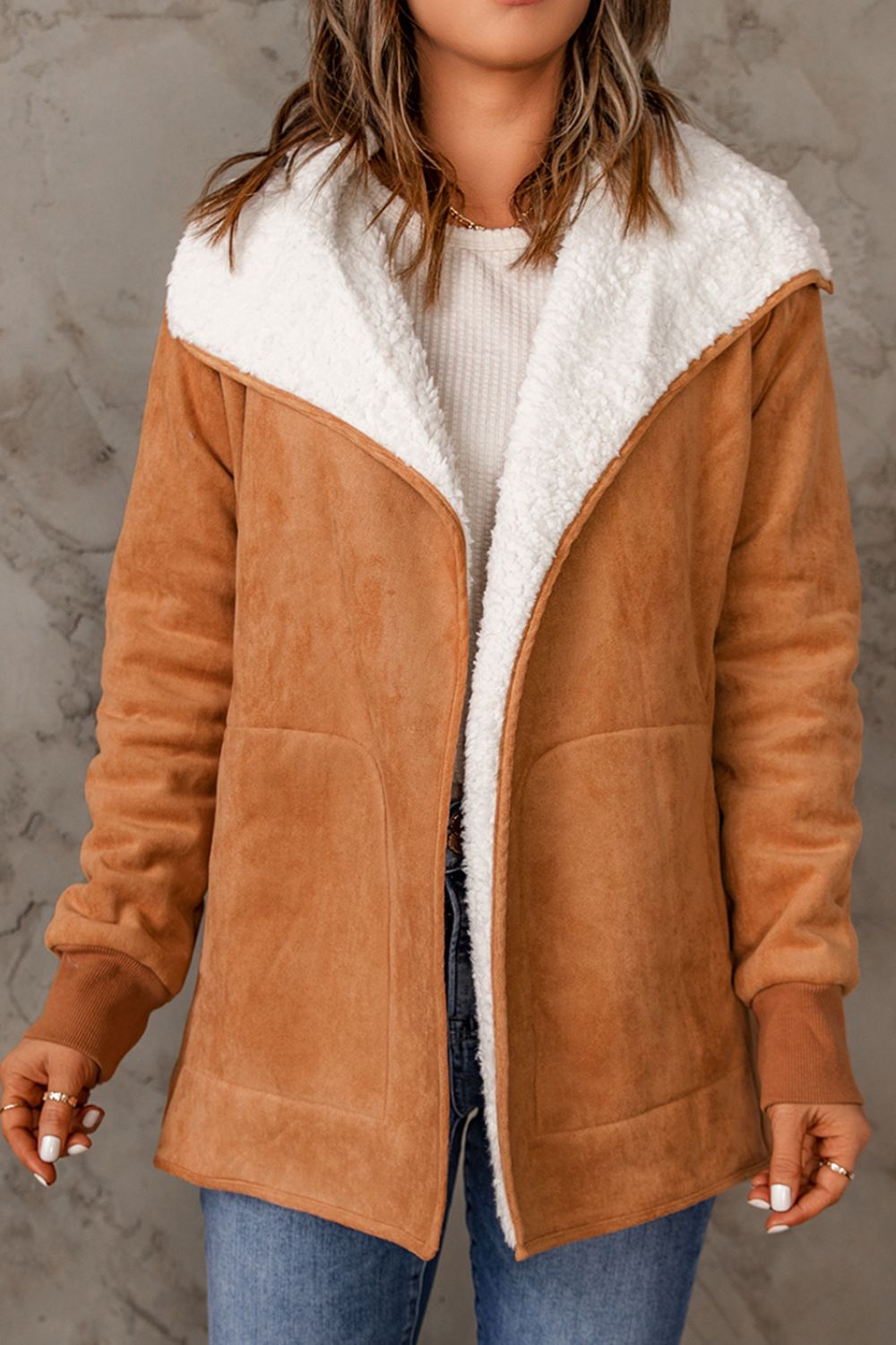 Open Front Long Sleeve Sherpa Jacket - Danielle and Jason Baker LLC - Danielle Baker's Boutique