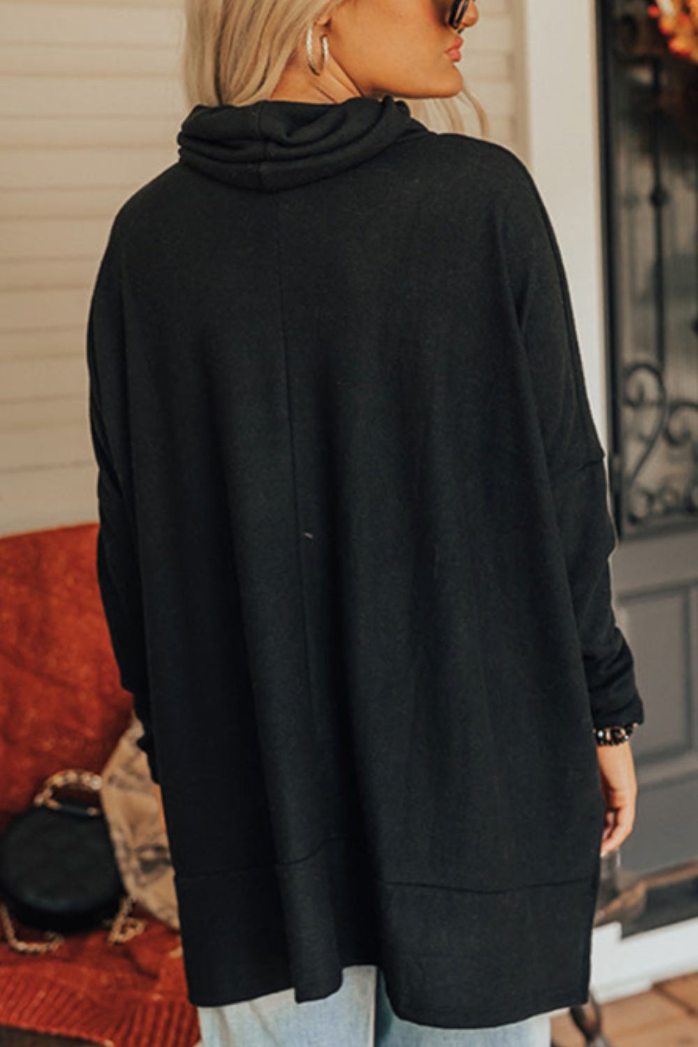Valentine’s Day Heart Patched Turtleneck Long Sleeve Top - Danielle and Jason Baker LLC - Danielle Baker's Boutique