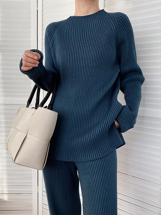 Mock Neck Raglan Sleeve Top and Pants Sweater Set - Danielle and Jason Baker LLC - Danielle Baker's Boutique