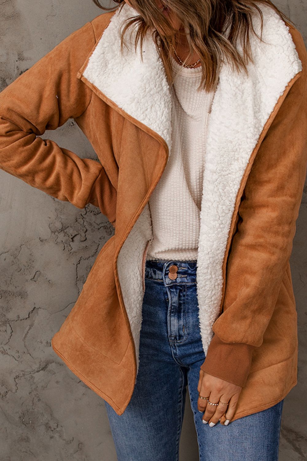 Open Front Long Sleeve Sherpa Jacket - Danielle and Jason Baker LLC - Danielle Baker's Boutique