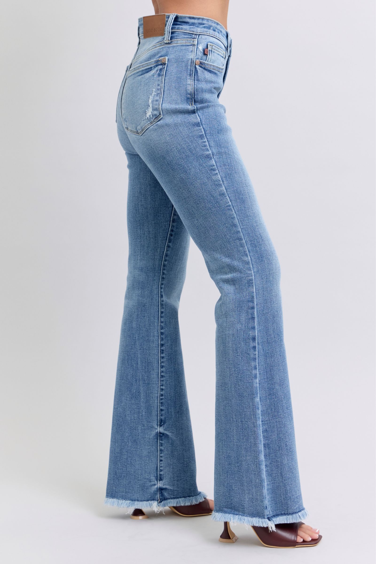Judy Blue Full Size Raw Hem High Rise Bootcut Jeans - Danielle and Jason Baker LLC - Danielle Baker's Boutique