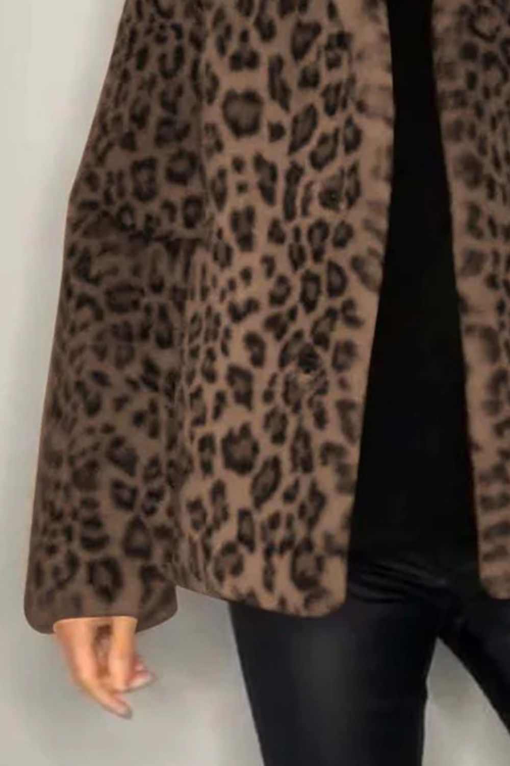 Leopard Furry Faux Fur Long Sleeve Coat - Danielle and Jason Baker LLC - Danielle Baker's Boutique