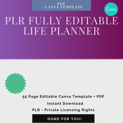 PLR That Girl Printable Planner, That Girl Digital Planner, 2023 & 2024 Goodnotes Planner, Undated iPad Planner, Daily, Weekly, Monthly