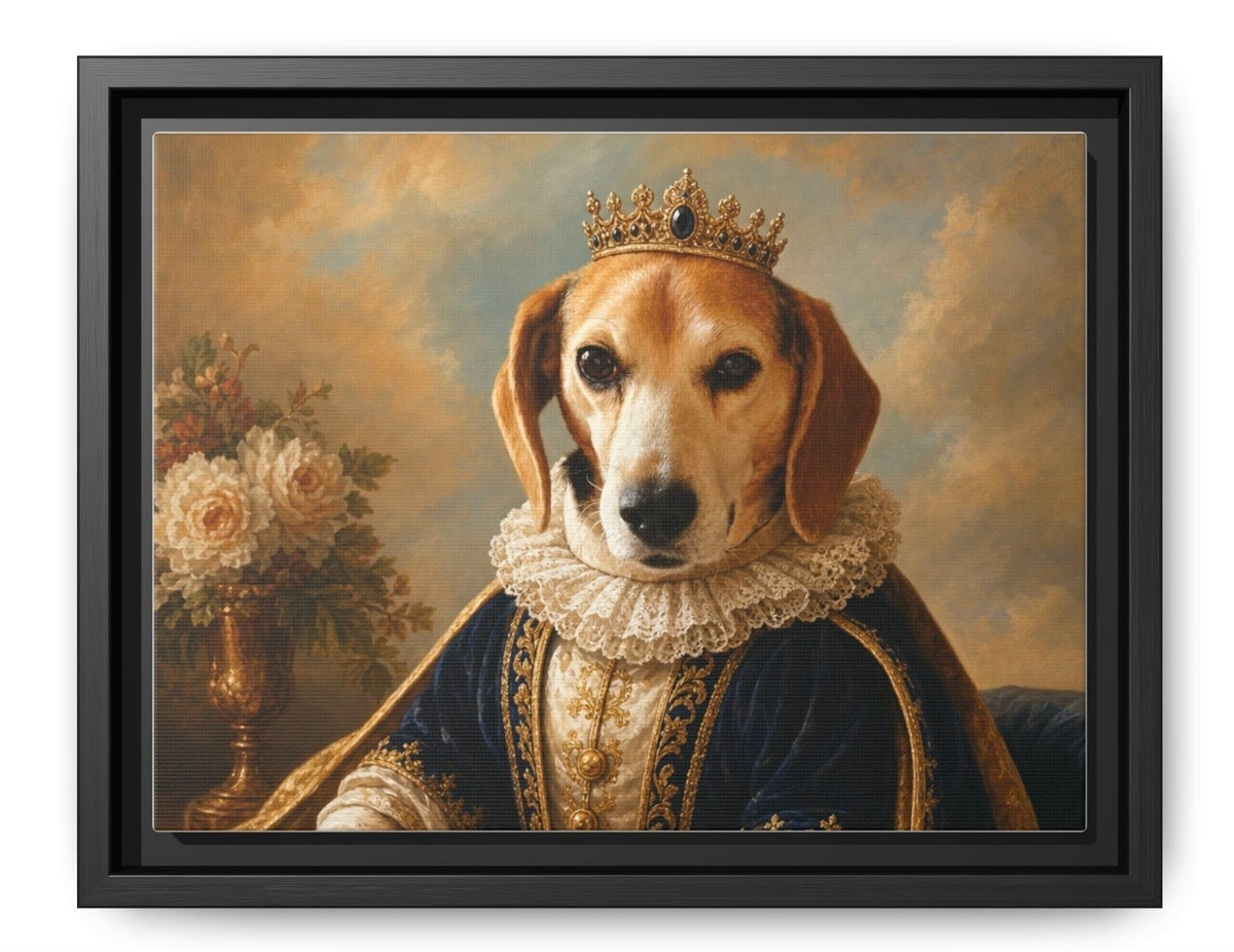 Custom Royal Pet Portrait Framed Canvas | Personalized Renaissance Dog & Cat Art