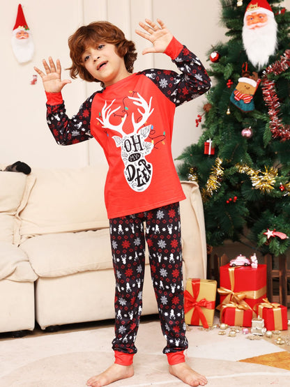 Toddler & Childs Reindeer Christmas Family Pajama Top and Pants Set