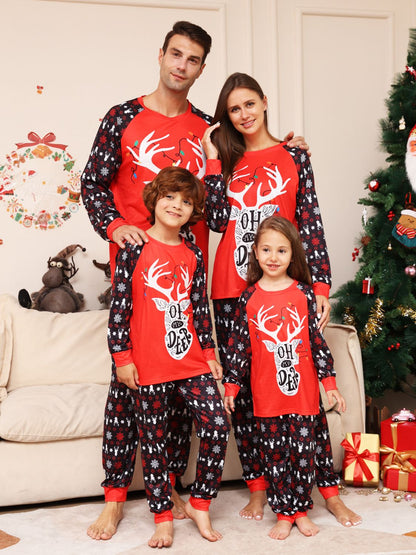Infant Reindeer Christmas Family Pajama Top and Pants Set