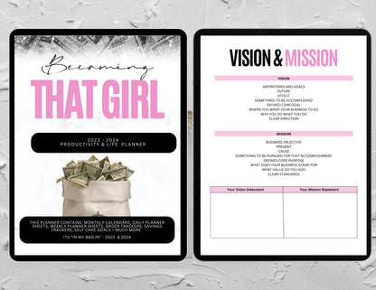 PLR That Girl Printable Planner & Digital Goodnotes Planner - 2023 & 2024