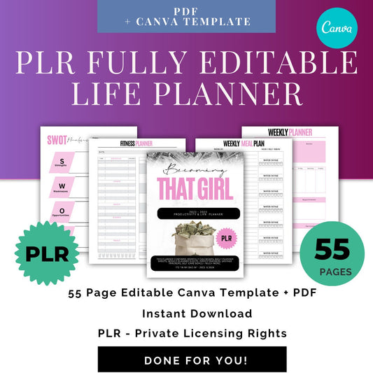 PLR That Girl Printable Planner & Digital Goodnotes Planner - 2023 & 2024