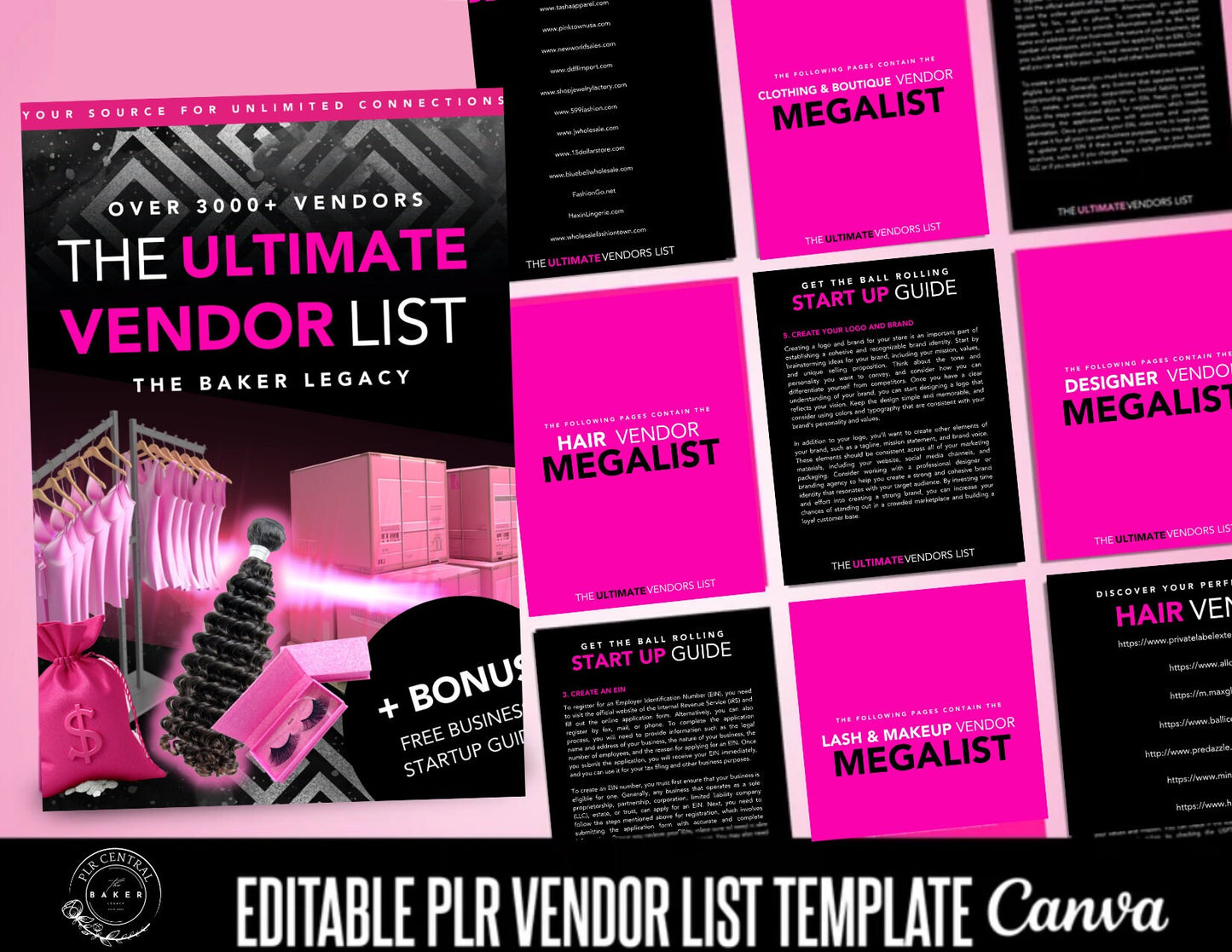 PLR Vendor List, Vendor List for Resale/ Resell, Editable Vendor List Template