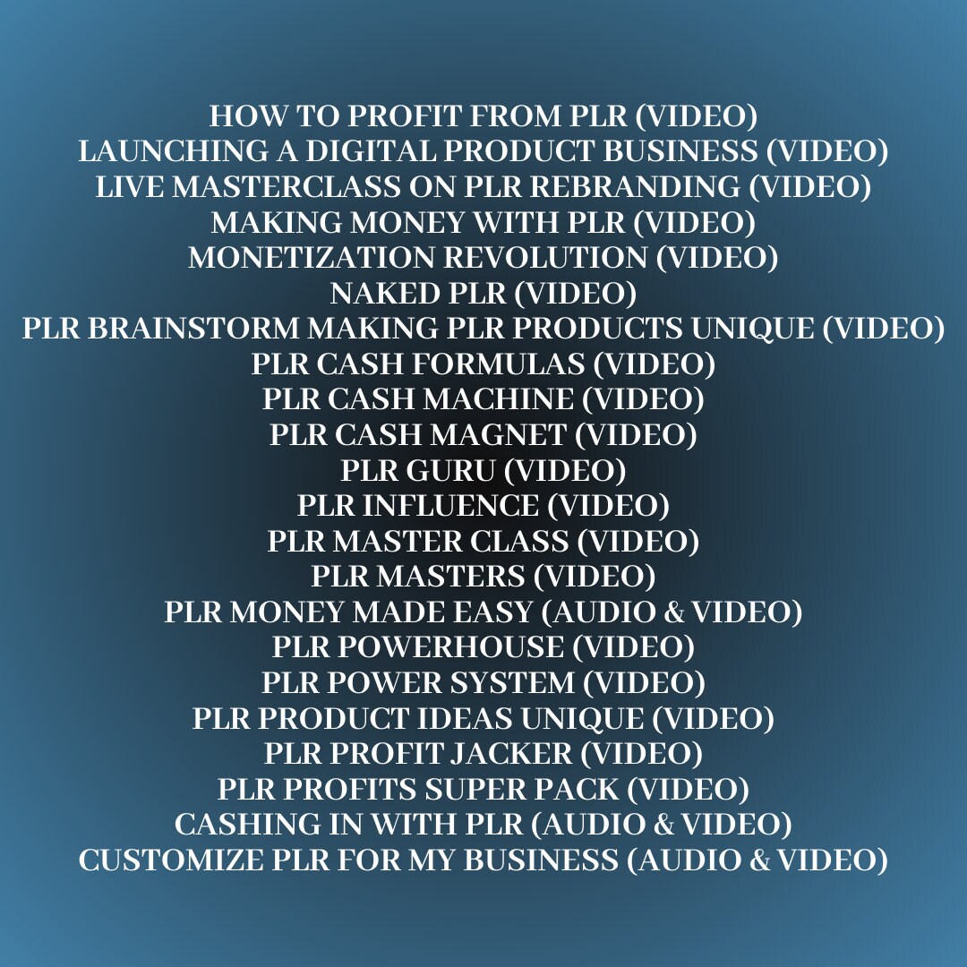 PLR Reseller Super Pack | Learn How to Resell Digital PLR & MRR Products | eBooks | Video Courses | Audio Courses