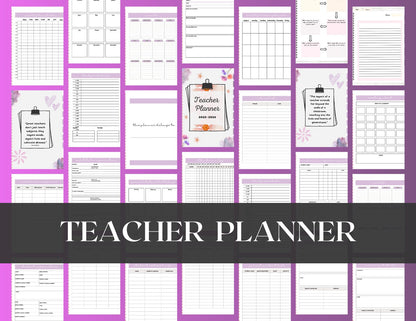 PLR Teacher Printable Planner, Teacher Digital Planner, Undated Planner, Undated iPad Planner, Daily, Weekly, Monthly
