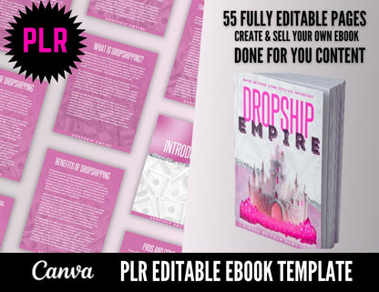 PLR Drop shipping E Book, E Book with Resale Rights, Content Done for You, DropShipping Ebook, E-Book Canva Template, Private Licensing